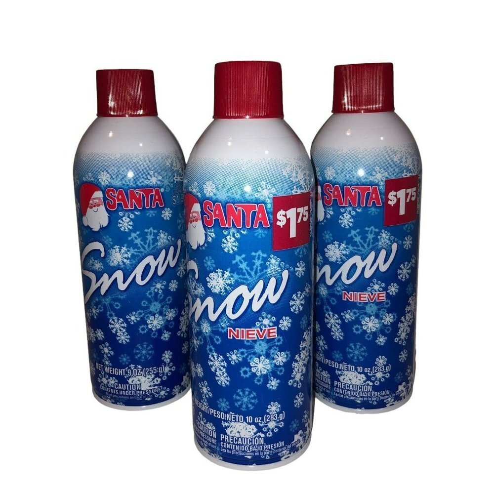Lot of 3 Santa Fake Snow Spray Flocking Tree & Window Christmas 9 and 10 oz